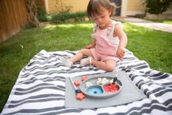 Assiette Antidérapante HAPPY Mat GRIS EZPZ -Bébés Produits Magasin happymatpicnic2