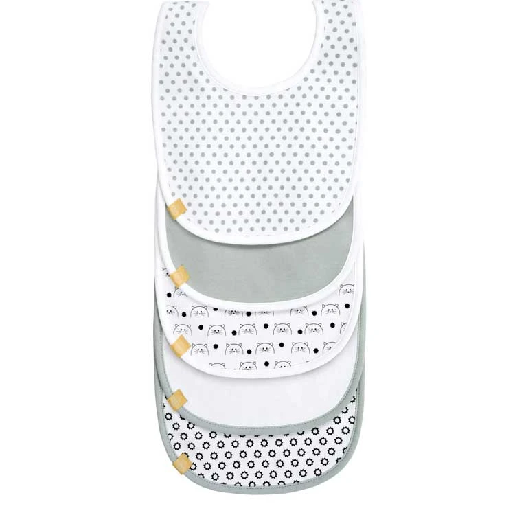 Lot De 5 Bavoirs En éponge Imperméable 3-18 Mois Chat LASSIG 3 Lot De 5 Bavoirs En éponge Imperméable 3-18 Mois Chat LASSIG