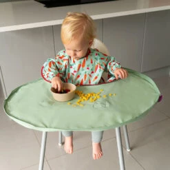 Kit Bavoir Et Plateau Transportable Sage Green TIDY TOT 13 Kit Bavoir Et Plateau Transportable Sage Green TIDY TOT -Bébés Produits Magasin tidy BTK21SG S2