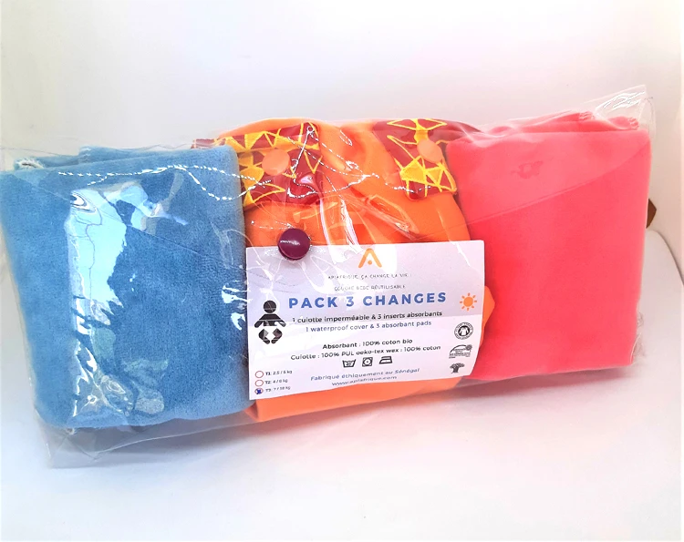 PACK DECOUVERTE Couches Lavables TE2 - Taille 1 (2.5-5kg) - Orange APIAFRIQUE 5 PACK DECOUVERTE Couches Lavables TE2 - Taille 1 (2.5-5kg) - Orange APIAFRIQUE – Image 3